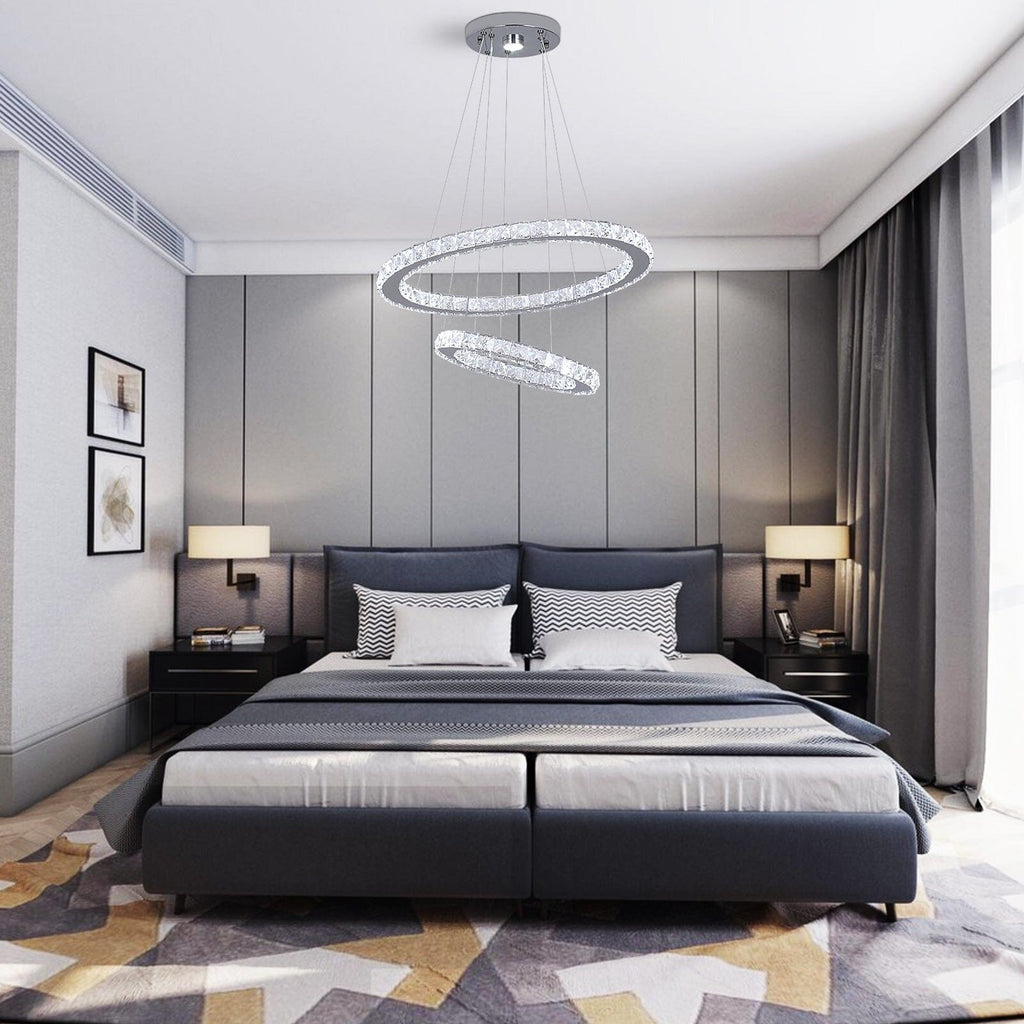 Aurea Crystal Ring Pendant Light With Chrome Finish