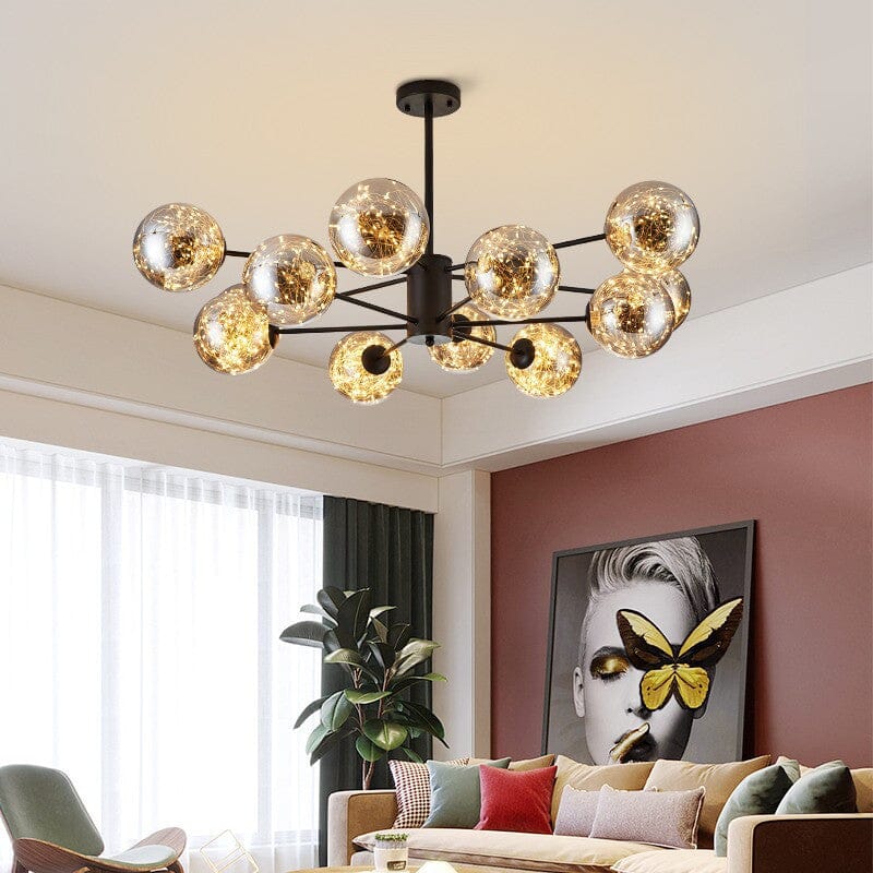 Aurelia Glass Bean Chandelier With Integrated LED Lighting