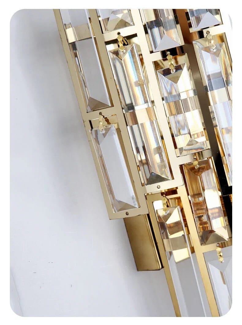 Elara Crystal Wall Lamp with Vintage Charm and K9 Crystals