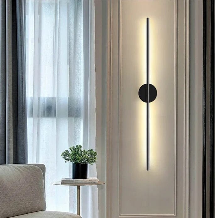 Lyra Tube Wall Light Noir LED With Acrylic Shade And Aluminum Body