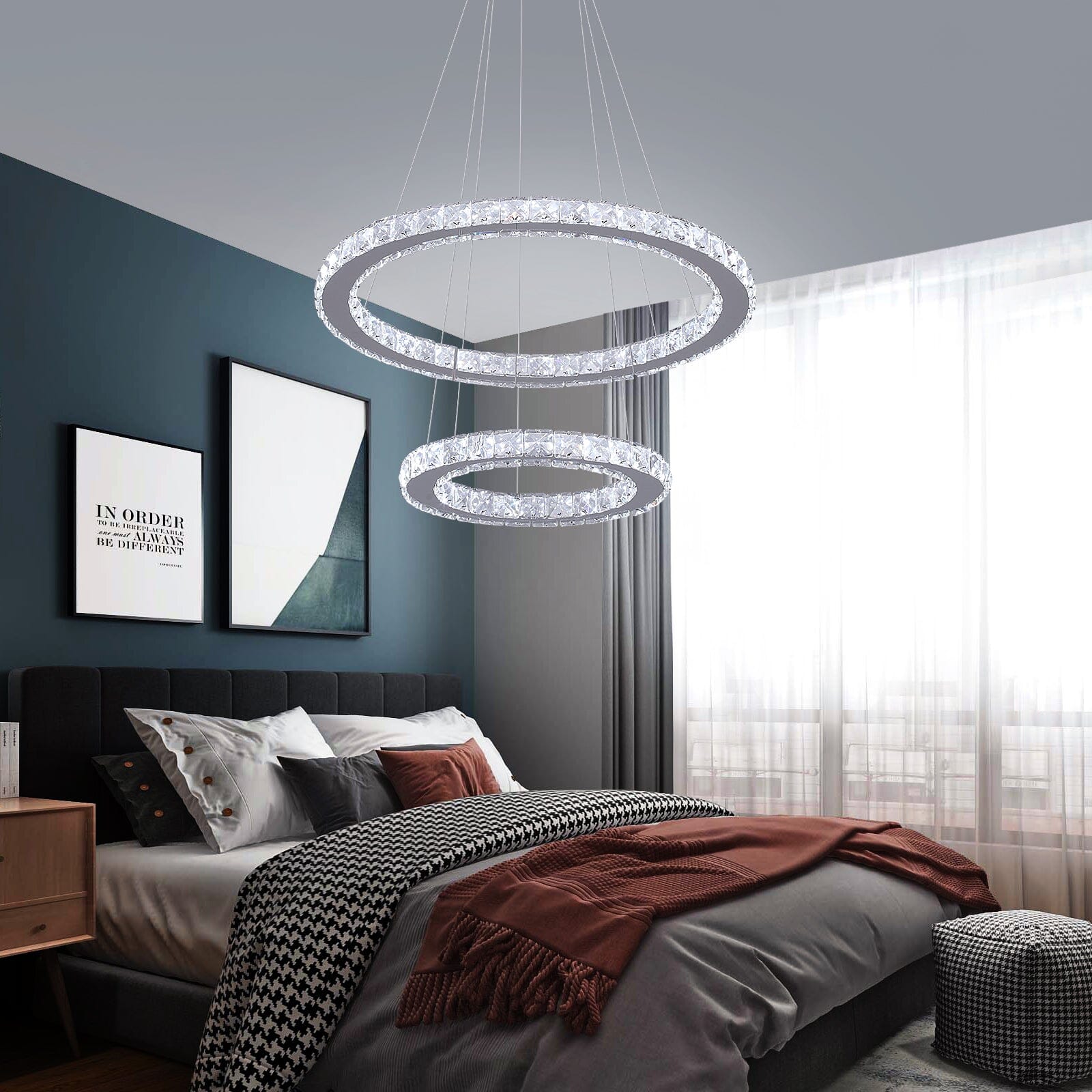 Aurea Crystal Ring Pendant Light With Chrome Finish
