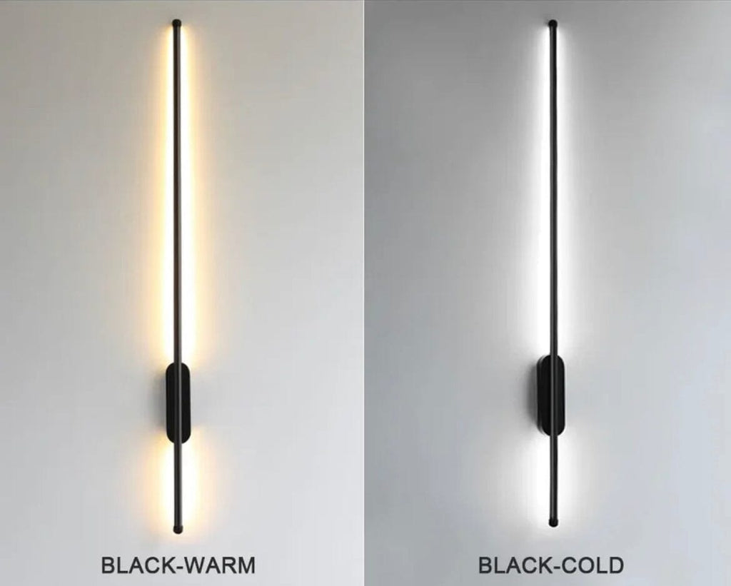 Lyra Tube Wall Light Noir LED With Acrylic Shade And Aluminum Body