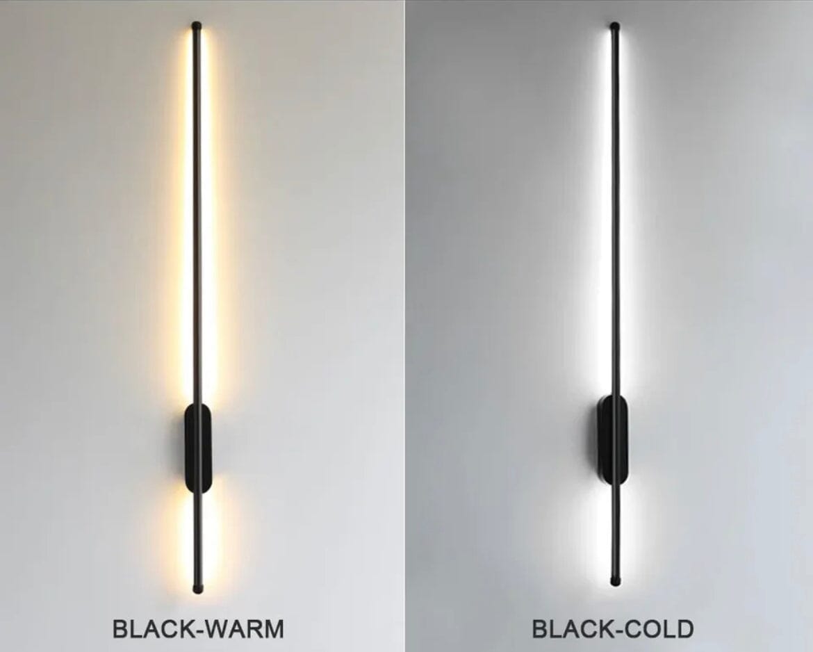 Lyra Tube Wall Light Noir LED With Acrylic Shade And Aluminum Body