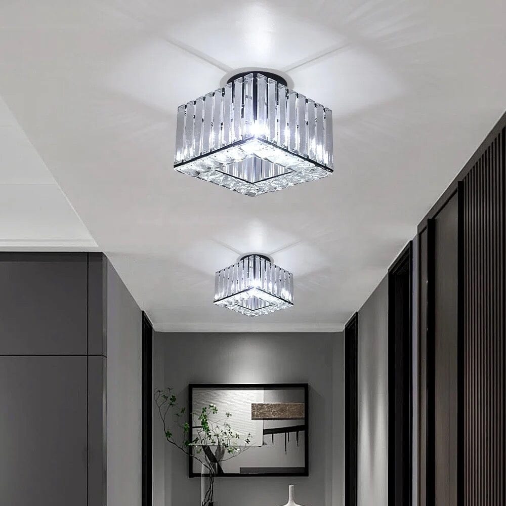 Aurelian Crystal Tier Ceiling Chandelier With Two Tier Prism Arrangement
