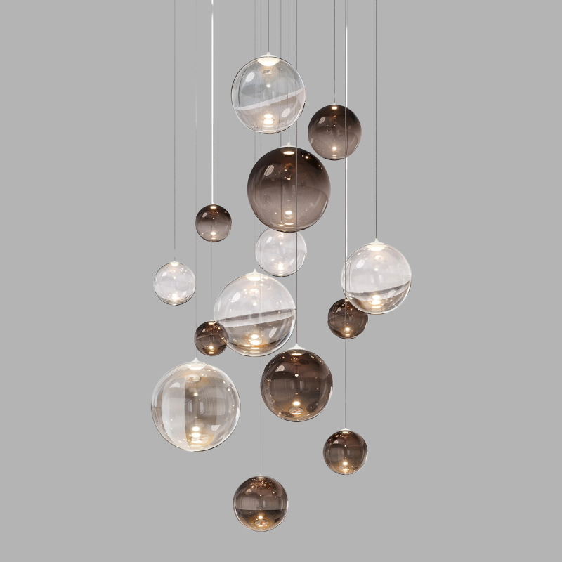 AuroraSphere Cluster LED Pendant Light With Handcrafted Glass Orbs