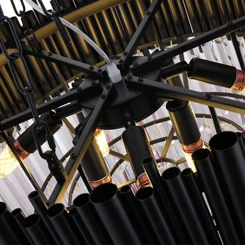 LustreNova Crystal Chandelier Collection in Matte Black Finish