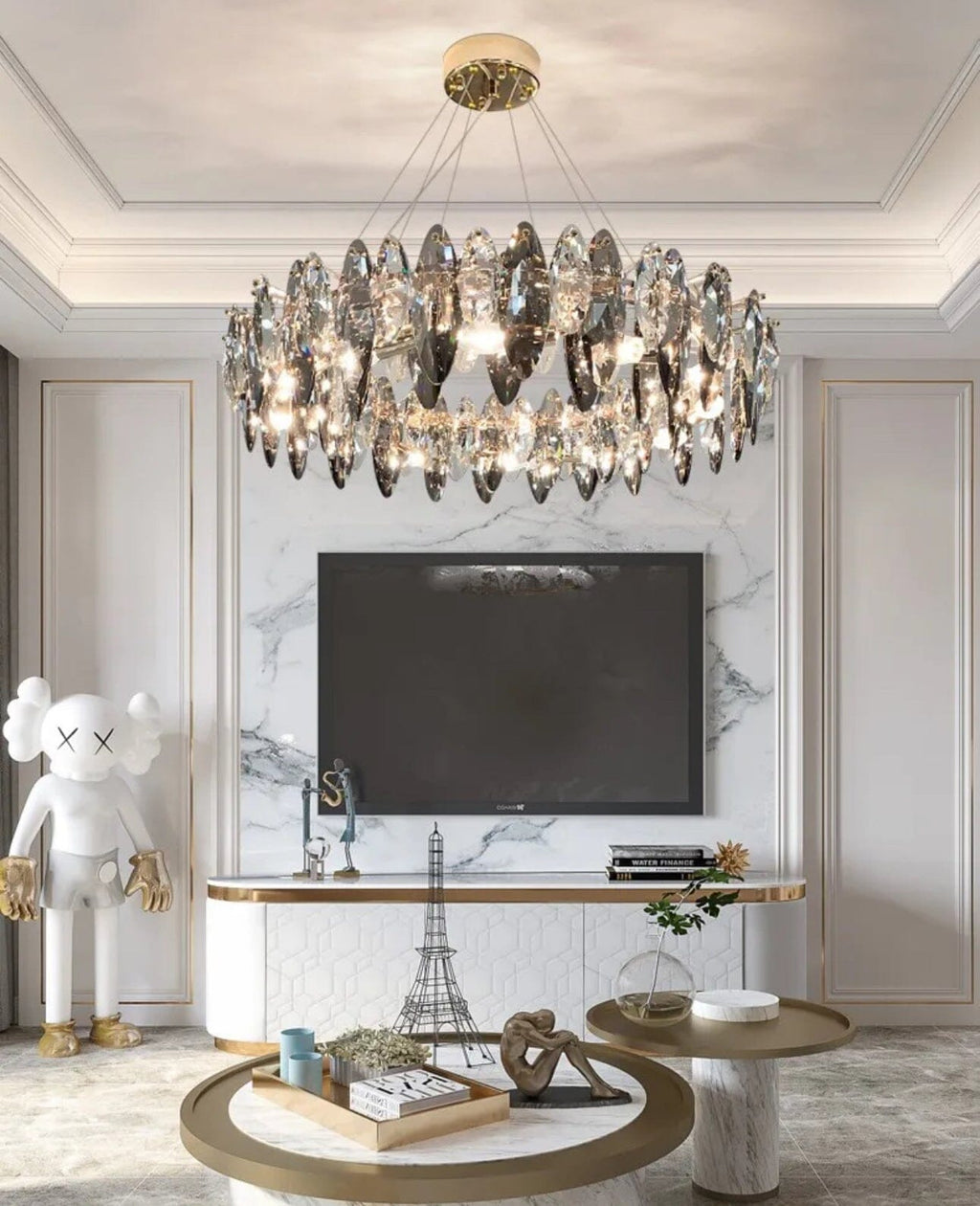 Lyra Nordic Crystal Leaf Chandelier Collection for Luxe Interiors