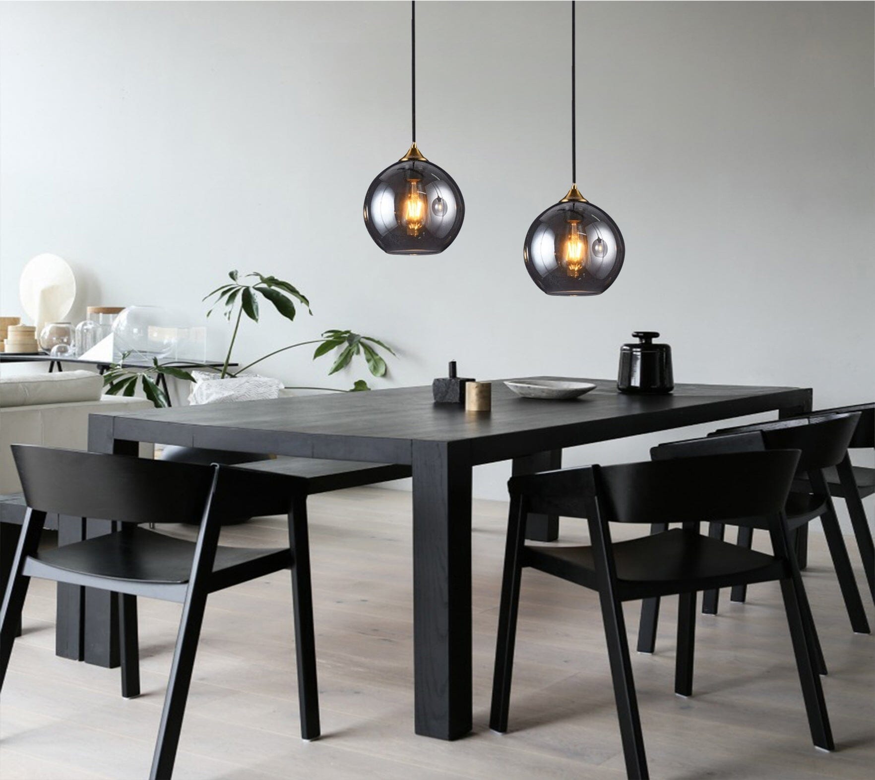 Aurelia Crystal Glass Pendants in Rustic Iron Finish