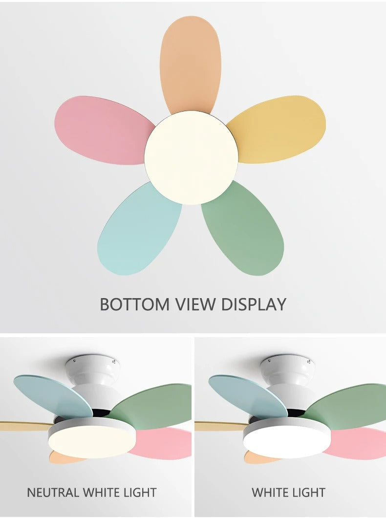 AuroraNova Ceiling Fan with Multicolored Blades and 60W LED Light