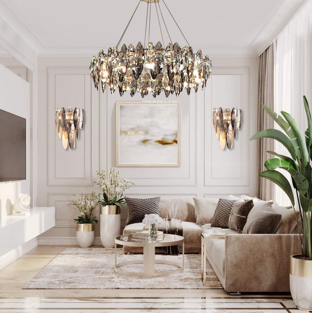 Lyra Nordic Crystal Leaf Chandelier Collection for Luxe Interiors