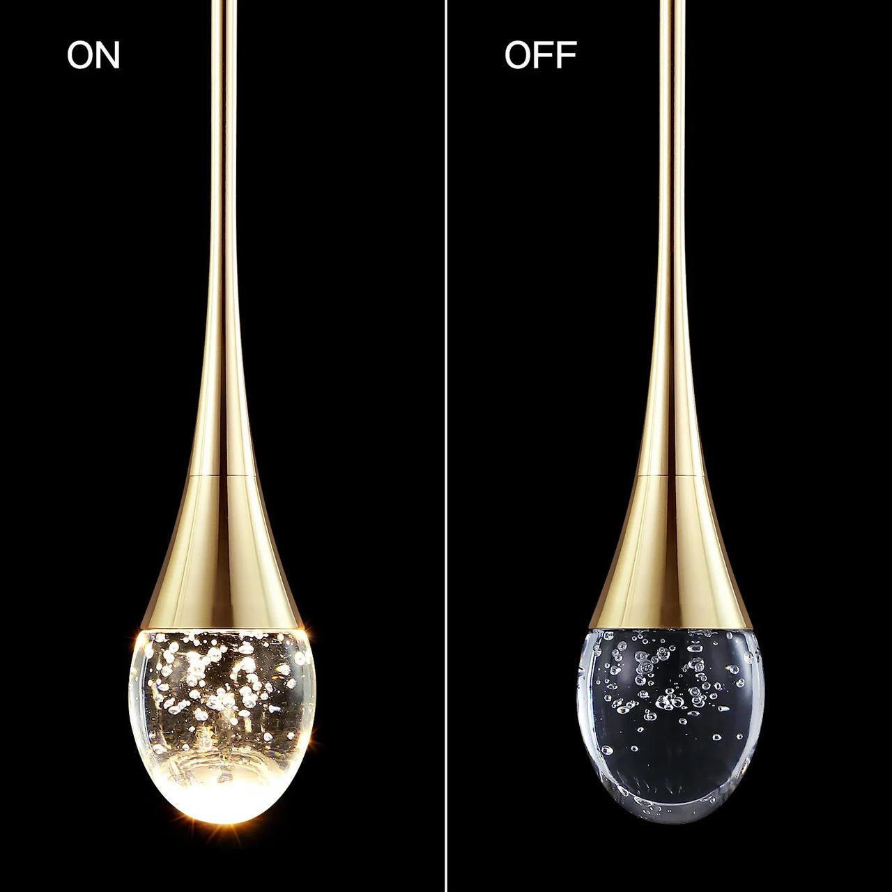 Lyra Teardrop Crystal Pendant Light for Dining Rooms