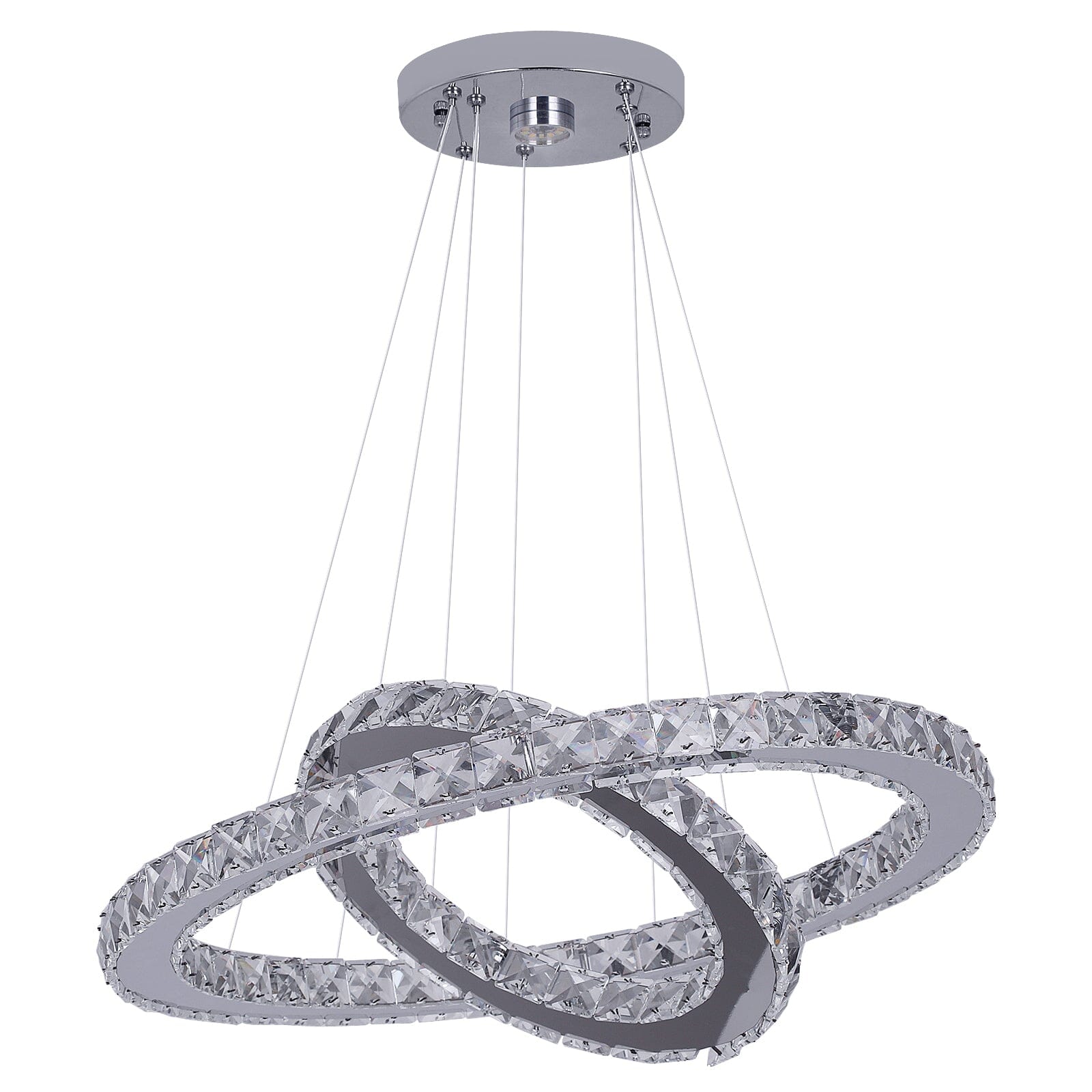 Aurea Crystal Ring Pendant Light With Chrome Finish