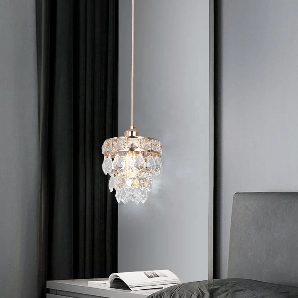 Lyra Crystal Pendant Light With Dual Tier Glass Prisms