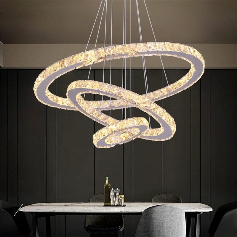 Aurea Crystal Ring Pendant Light With Chrome Finish