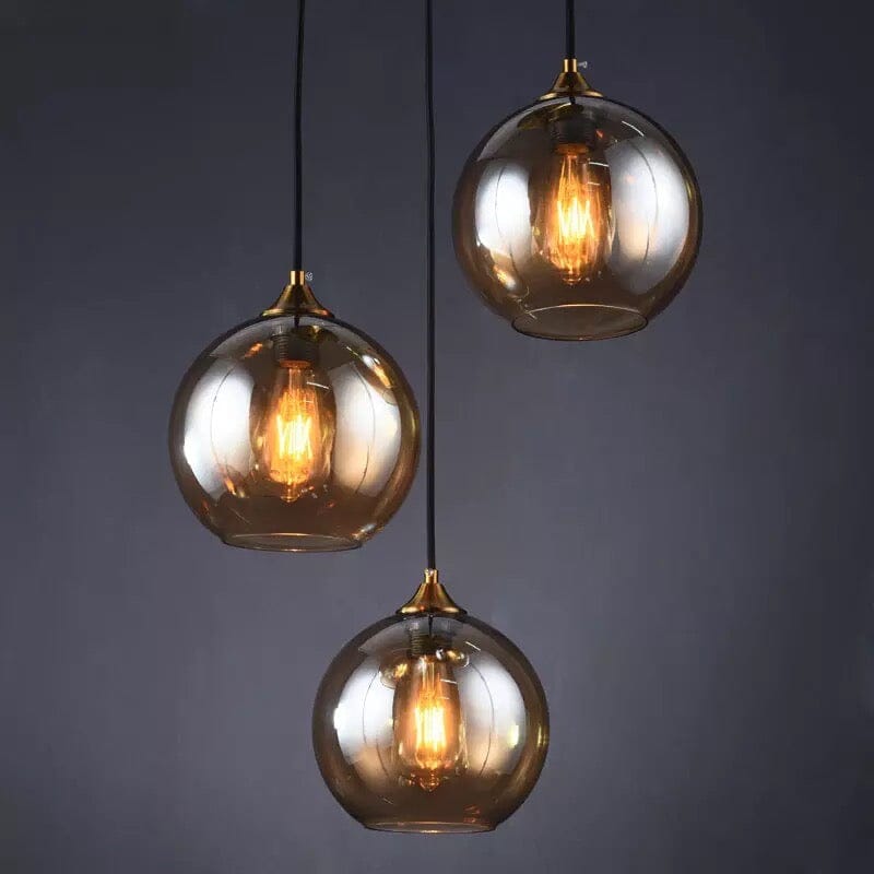Aurelia Crystal Glass Pendants in Rustic Iron Finish