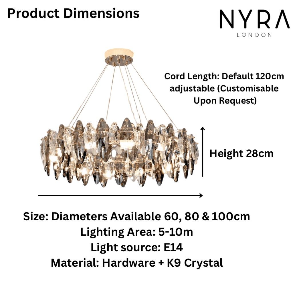 Lyra Nordic Crystal Leaf Chandelier Collection for Luxe Interiors