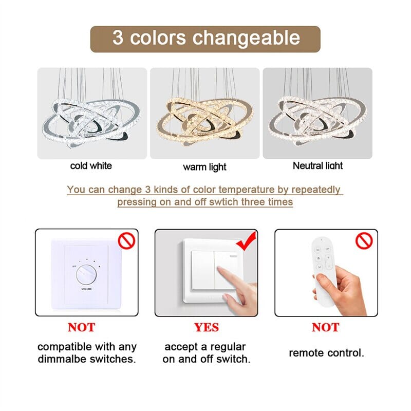 Aurea Crystal Ring Pendant Light With Chrome Finish