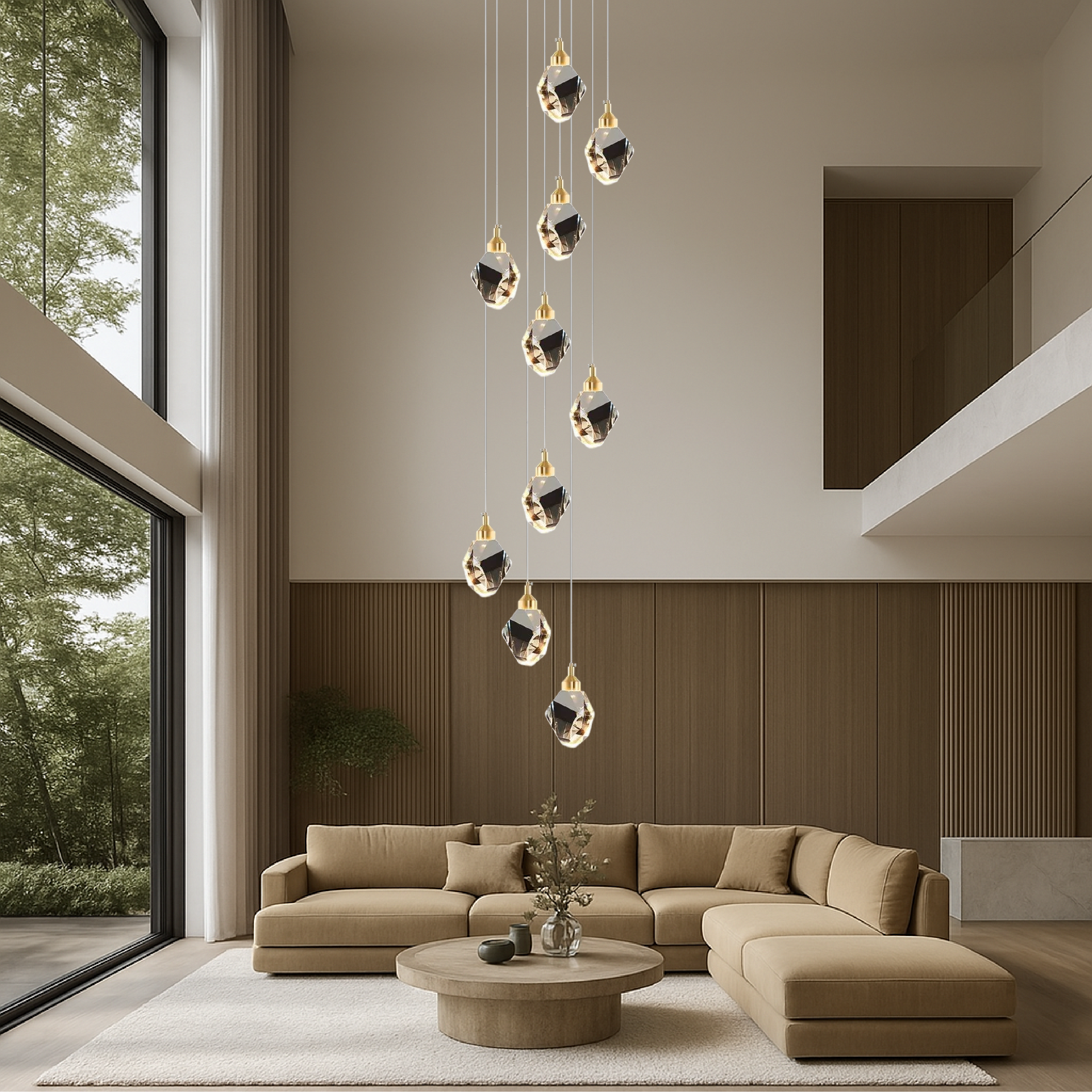 Luminara Crystal Chandelier With 10 Lights For Staircase