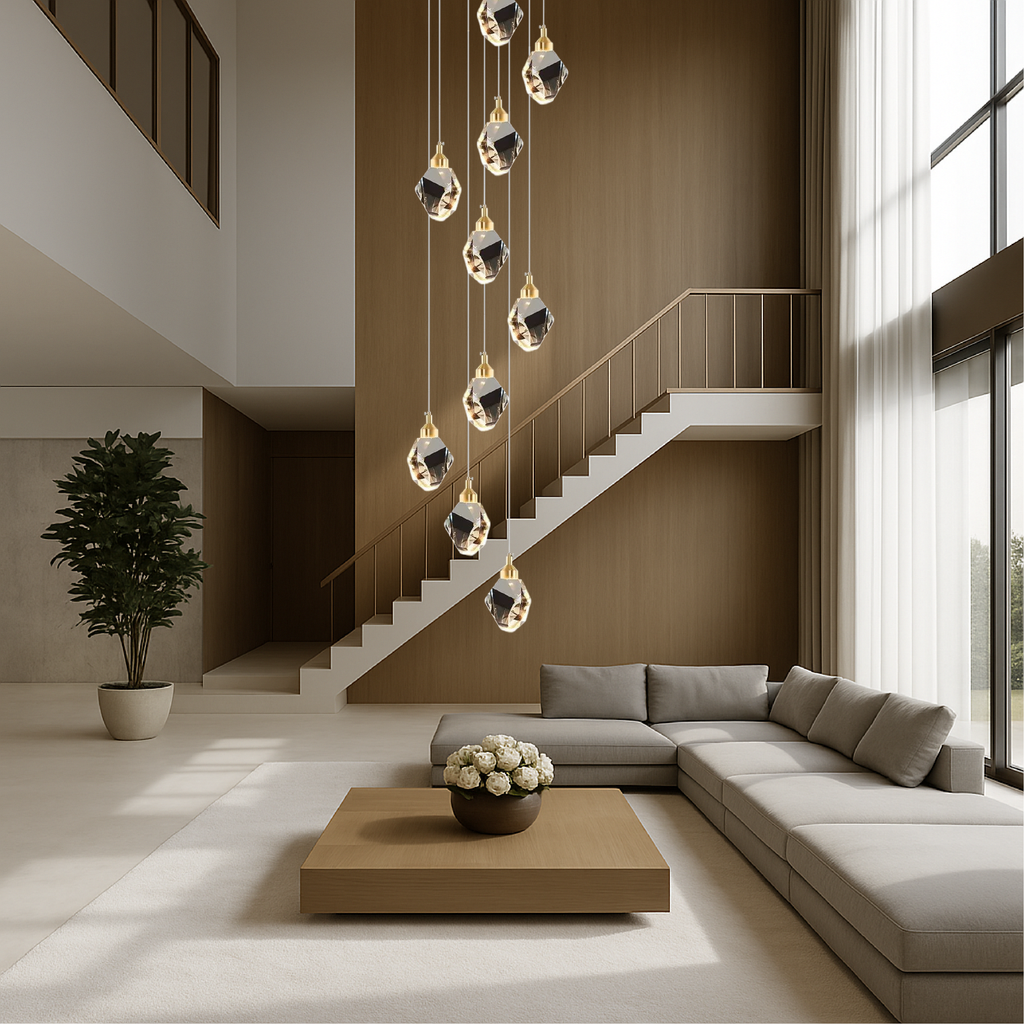 Luminara Crystal Chandelier With 10 Lights For Staircase