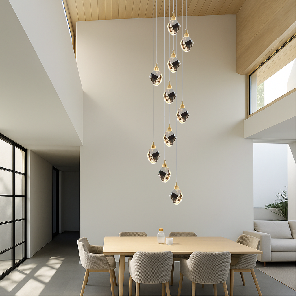 Luminara Crystal Chandelier With 10 Lights For Staircase