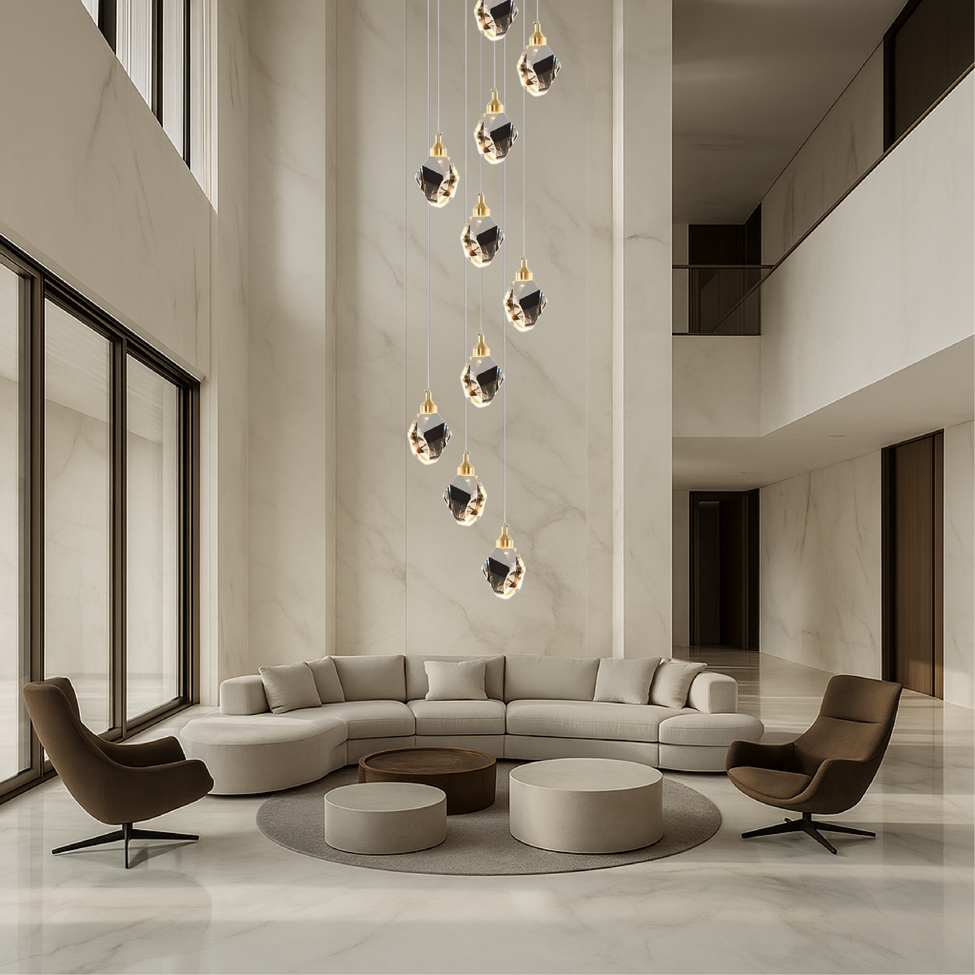 Luminara Crystal Chandelier With 10 Lights For Staircase