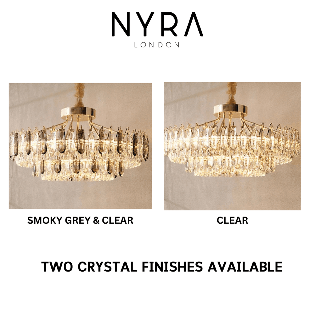 Lumistra Signature Crystal Ceiling Light In Gold Or Chrome With K9 Crystals