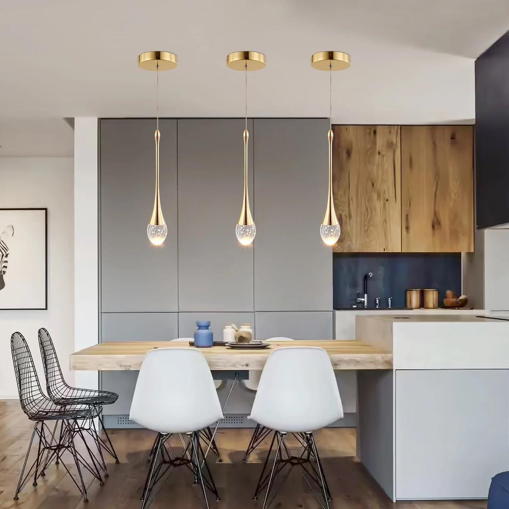 Lyra Teardrop Crystal Pendant Light for Dining Rooms