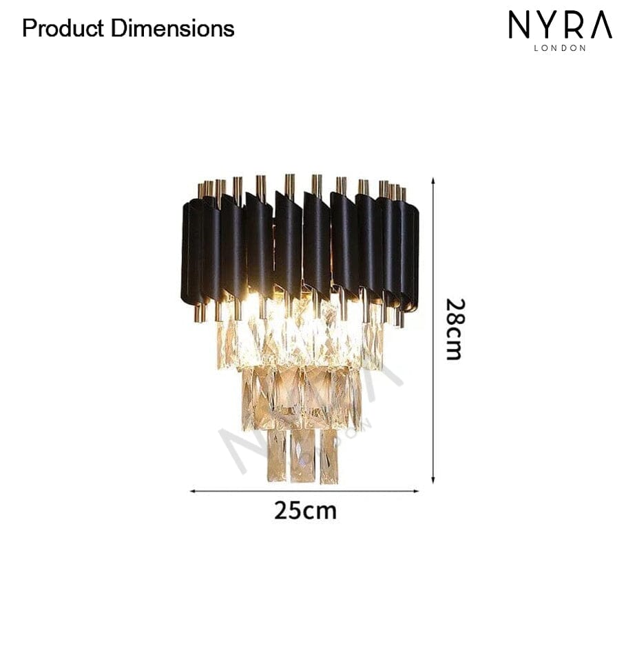 Astrae Wall Lamp with Crystal Accents and LED Glow