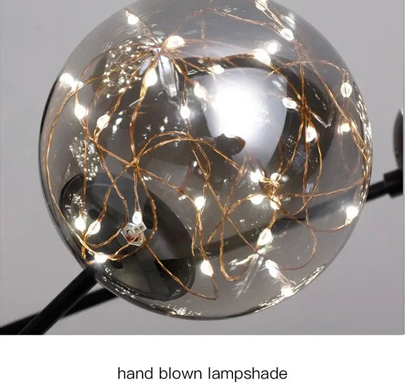 Aurelia Glass Bean Chandelier With Integrated LED Lighting