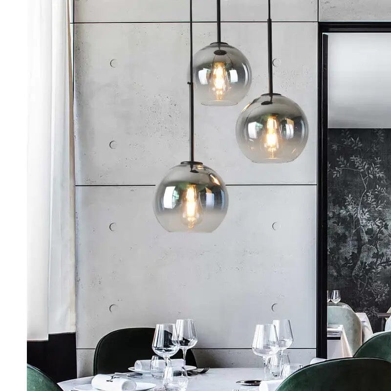 LyraNova Gradient Glass Globe Pendant Light in Brushed Gold