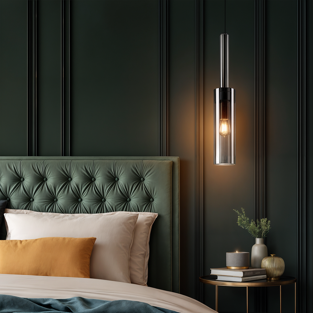 Helion Crystal Glass Nordic Pendant Lights With Copper Accents