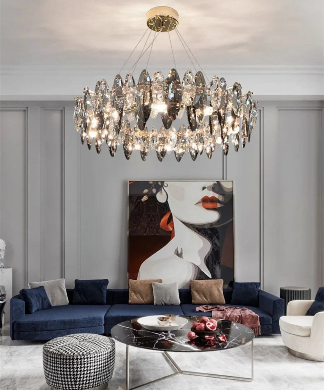 Lyra Nordic Crystal Leaf Chandelier Collection for Luxe Interiors
