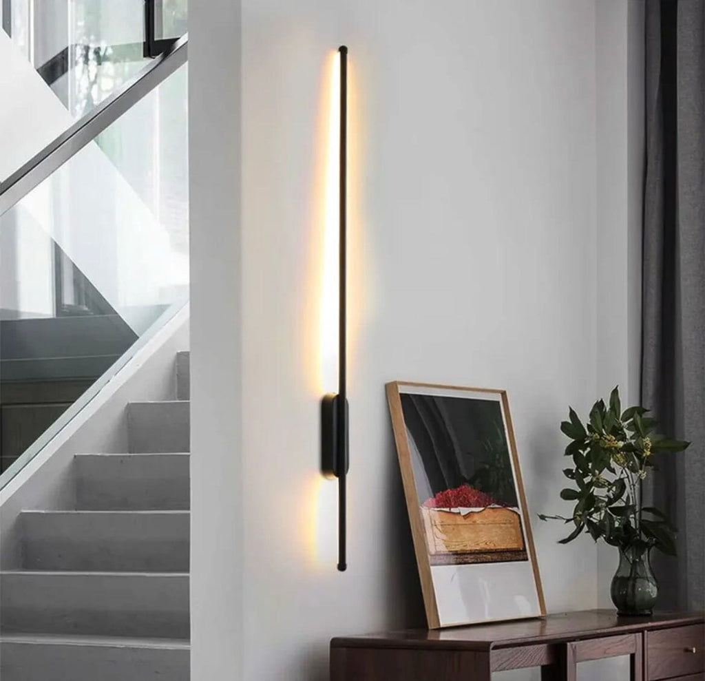 Lyra Tube Wall Light Noir LED With Acrylic Shade And Aluminum Body