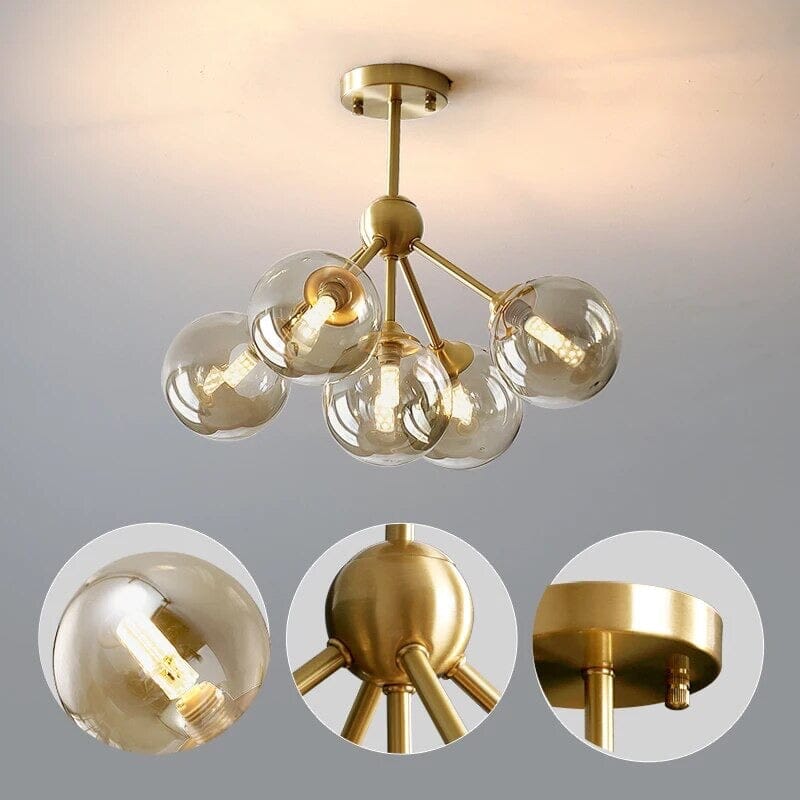 Aurea Amber Glass Pendant Light With Soft Warm Illumination
