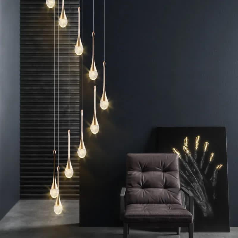 Lyra Teardrop Crystal Pendant Light for Dining Rooms