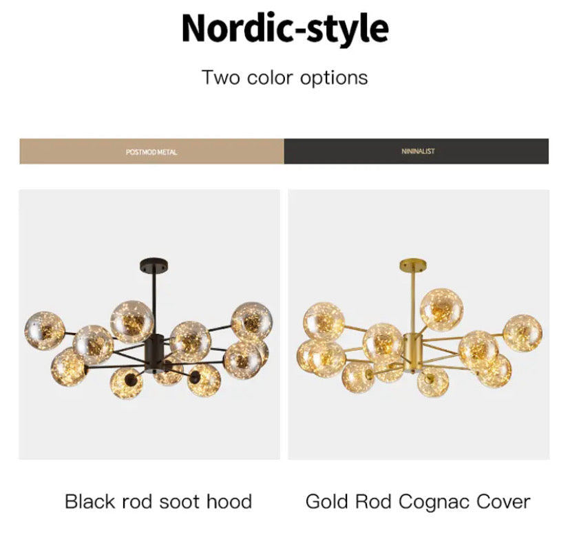 Aurelia Glass Bean Chandelier With Integrated LED Lighting