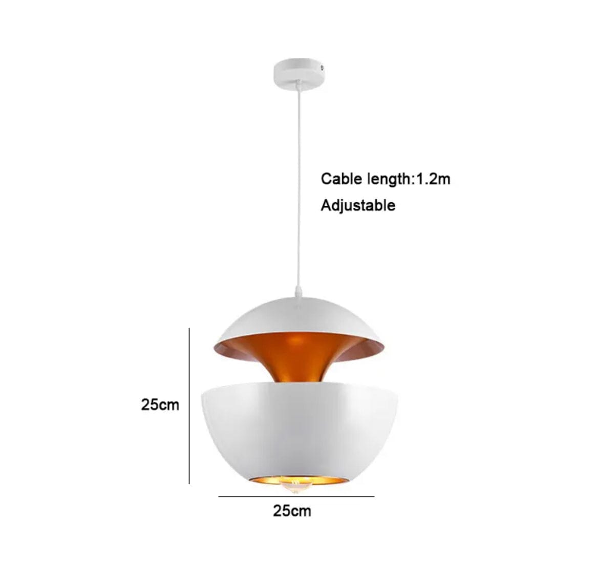 Aurelia Apple Pendant Light With Aluminum Body And Iron Finish