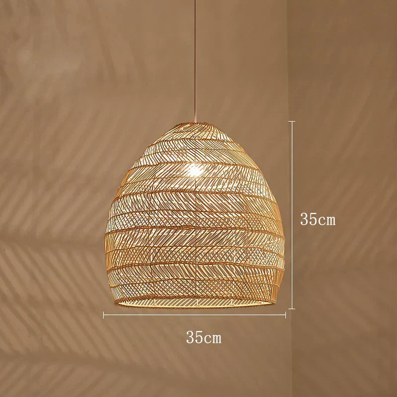 Aurelia Rattan Pendant Light Handwoven Lightweight Eco Friendly Ceiling Fixture