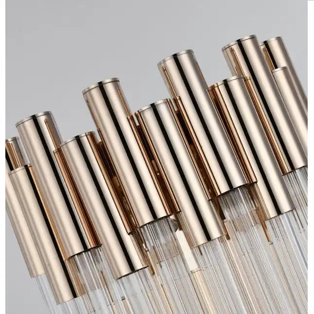 Aurelia Crystal Wall Lamp Adjustable Golden Round Glass With Plum Blossom Tubes