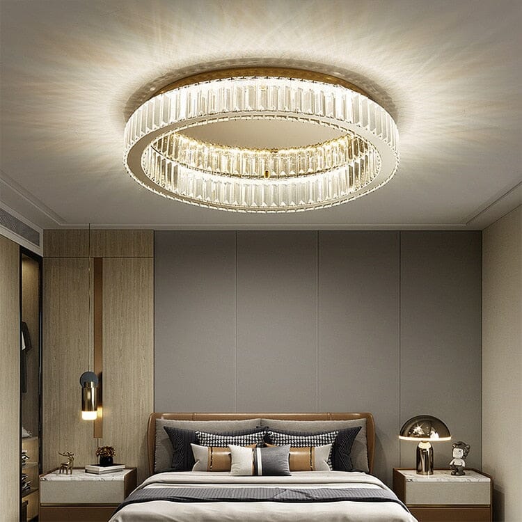 Aurelle Ring Crystal Chandelier For Living Spaces Modern Ceiling Fixture