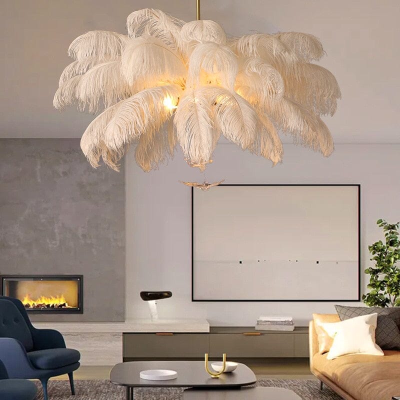 Aurelia Feather Chandelier Contemporary LED With Adjustable Length