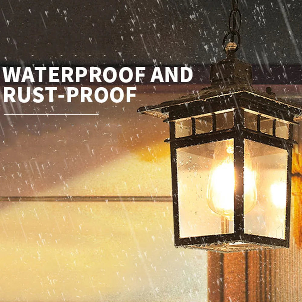 Lunara | Vintage Outdoor Hanging Glass Pendant Lamp For Porches