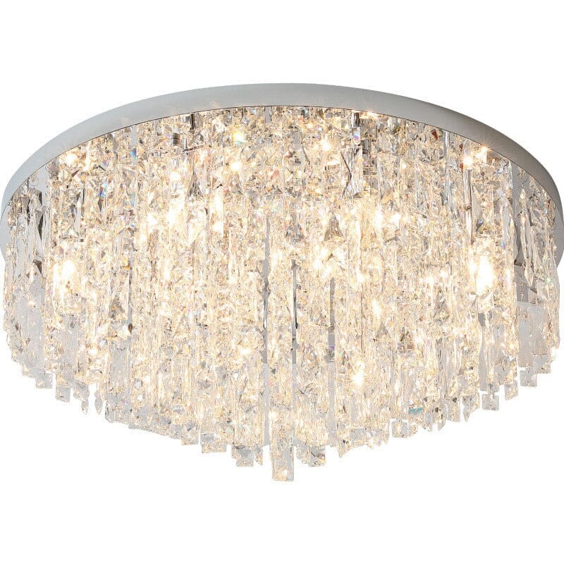 Lyra Crystal Surface Mount Lamp With Diamond Facets And Soft Glow