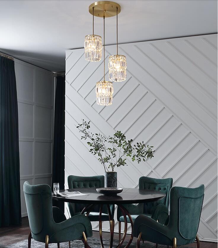 Caelum Nordic Crystal Pendant Lights With Adjustable Chain