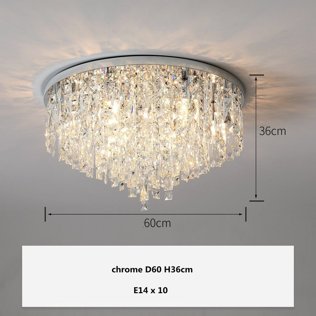 Lyra Crystal Surface Mount Lamp With Diamond Facets And Soft Glow