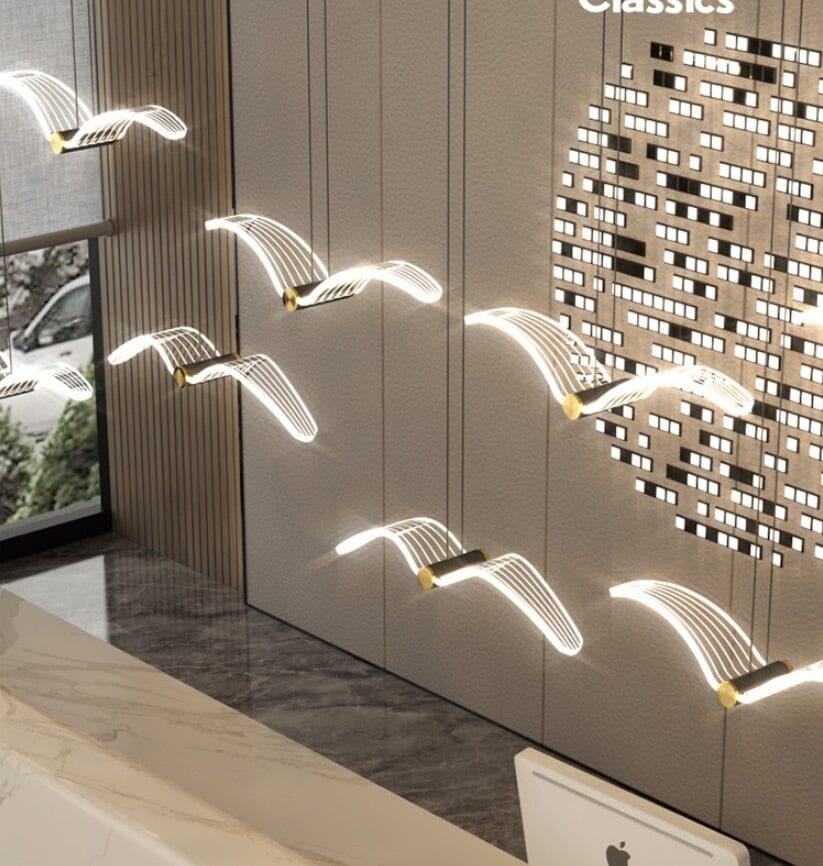 Lyrena Copperbird Dining Pendant Light With Modern Bird Silhouette And LED