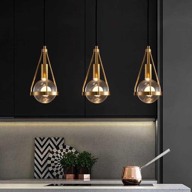 Elara Nordic Gold Pendant Lights With Dandelion Center Glow