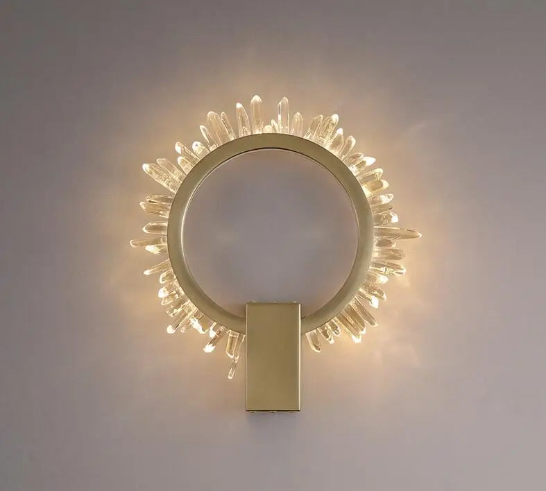 Aurelle Crystal Wall Lamp With Warm Romantic Glow For Living Room
