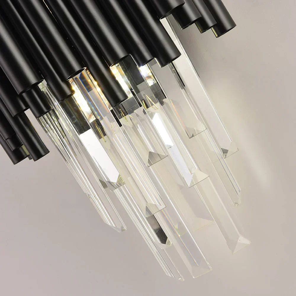 Lunara Crystal Black Wall Lamp With Crystal Accents