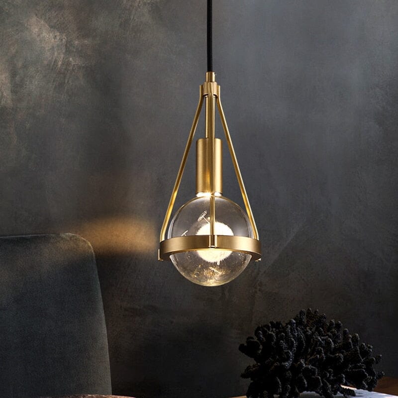 Elara Nordic Gold Pendant Lights With Dandelion Center Glow